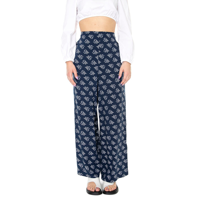 W' Blossom Navy Pant Assorted - Pantaloni Donna Blu / Multicolore 2116-ASS . BRAVA FABRICS 