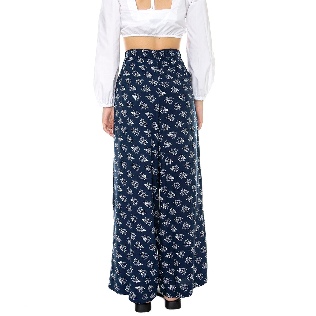 W' Blossom Navy Pant Assorted - Pantaloni Donna Blu / Multicolore 2116-ASS . BRAVA FABRICS 