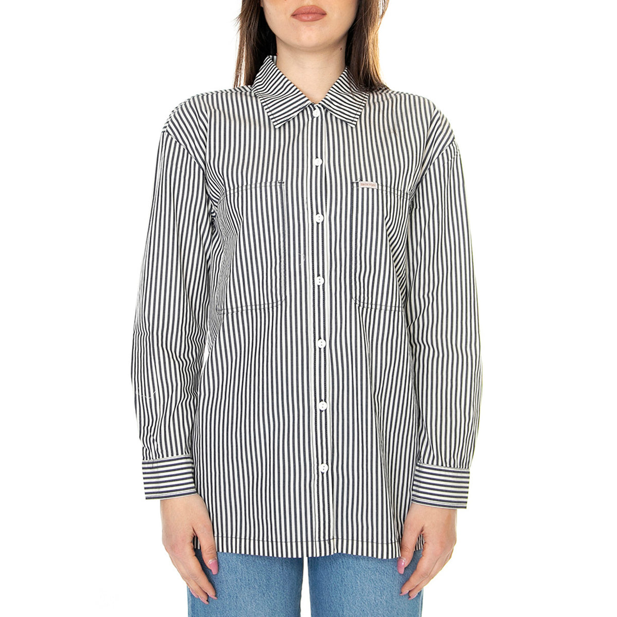 W' Bowery Overshirt Navy - Camicia Donna Multicolore 1294-NAVY . BRIXTON 