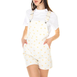W' Christina Short Overall Off White Daisy Dot - Salopette Donna Bianca 4292-OFWDD . BRIXTON 