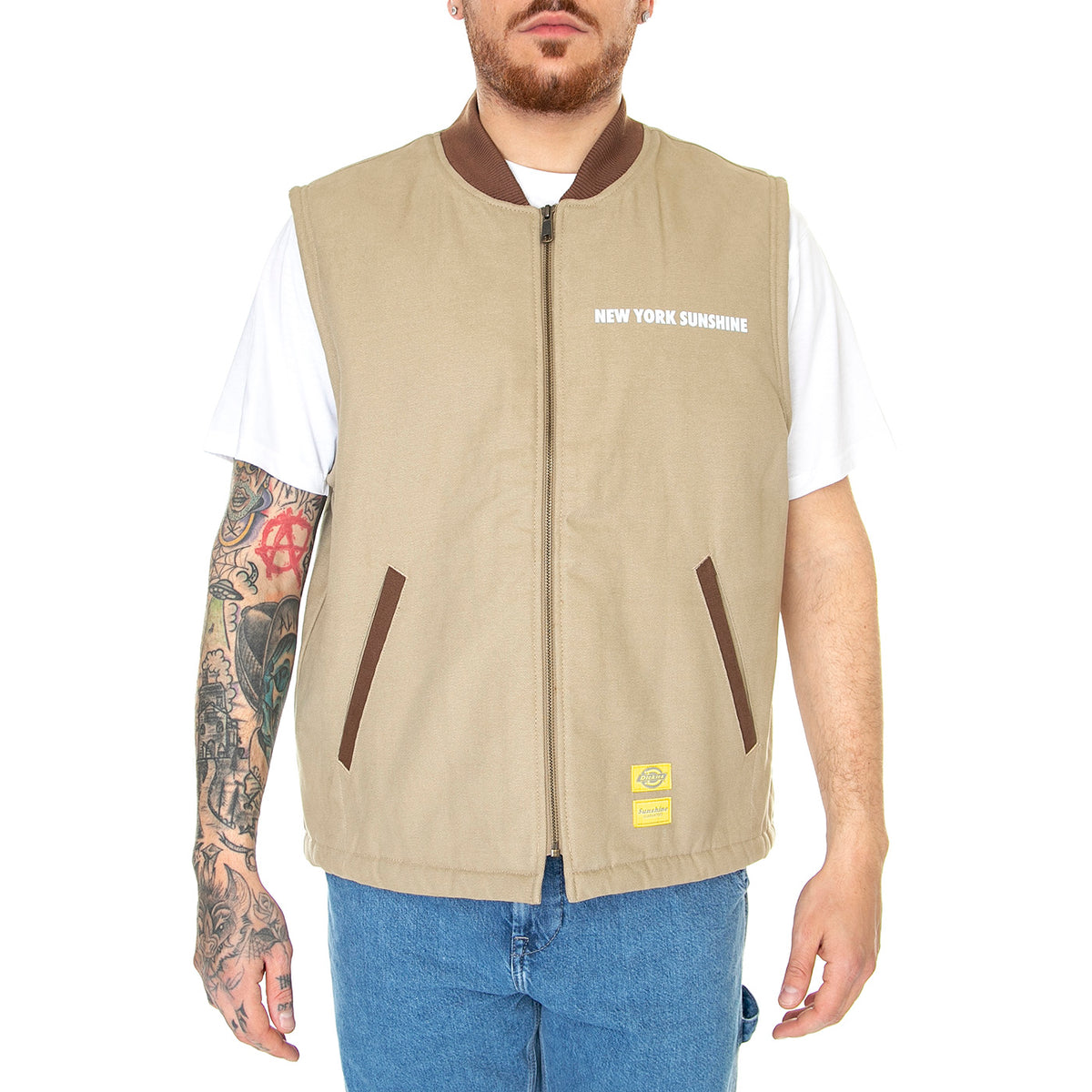 NYS Sherpa Lined Duck Vest Desert Sand - Giacca Smanicata Uomo Beige DK0A4Y4ADS01 . DICKIES 