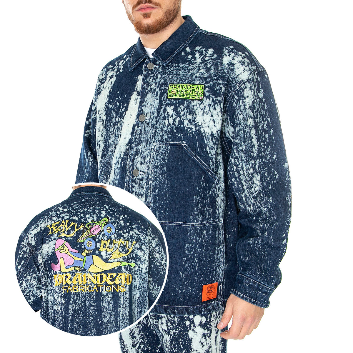 BD x DICKIES Gardening Jacket Bleached Denim - Giacca Uomo Blu Denim / Multicolore DK0A4YCQE971 . DICKIES 