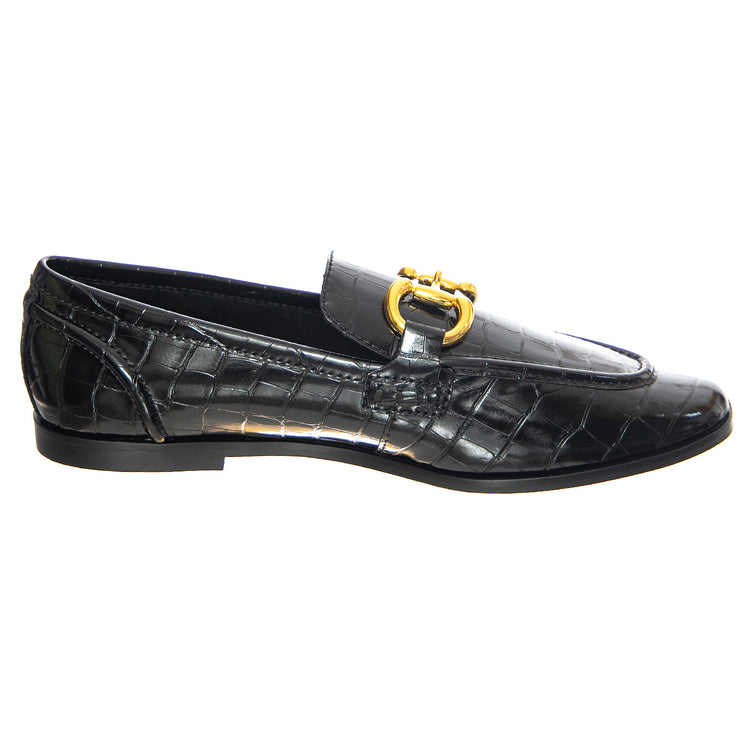 W' Velviteen Black Croco - Mocassini Donna Neri JCSJCD-131-1-17-BLA . JEFFREY CAMPBELL 