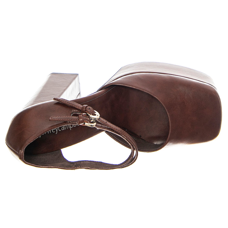 LEILA BROWN PATENT - Sandali Donna Marroni JCSR726PG-19-006-BRO . JEFFREY CAMPBELL 