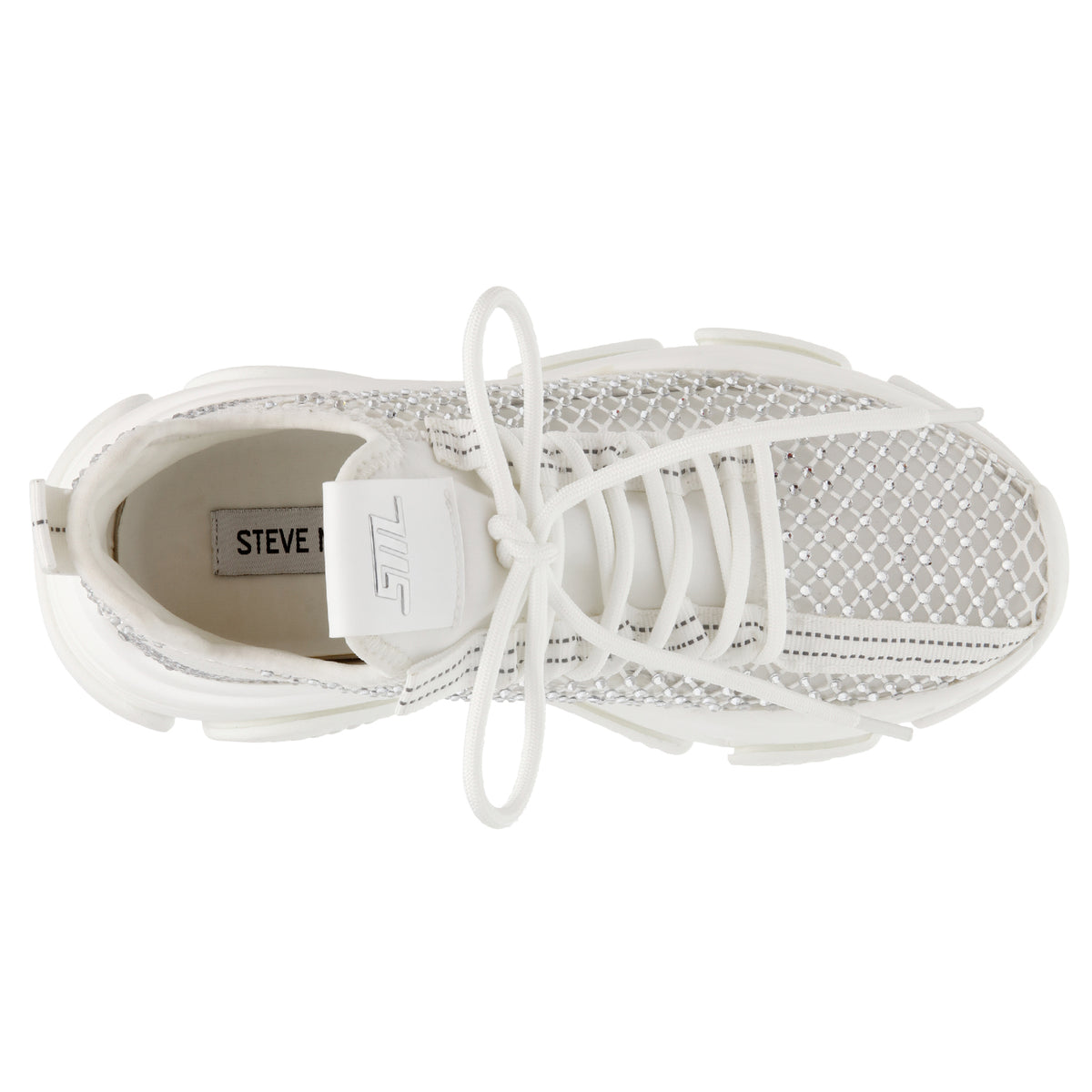 Poise White Mesh + TPU + Stones - Scarpe Stringate Profilo Basso Donna Multicolore SMPPOISE-WHT . STEVE MADDEN 
