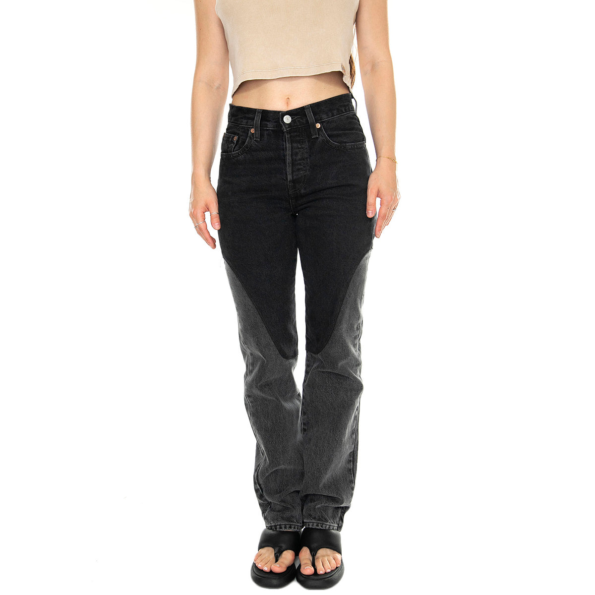 501 Original Chaps Off To The Ranch Black - Pantaloni Denim Jeans Donna Neri A7501-0000 . LEVIS 