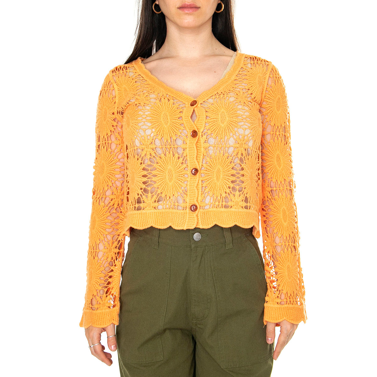 Knitted Cardigan - Cardigan Donna Arancione 85109704-153 . MD'M 