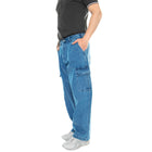 Big Wig Cardgo Denim Pant Light Indigo - Pantaloni Denim Jeans Uomo Blu 142010094-LIN . OBEY 
