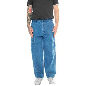 Big Wig Cardgo Denim Pant Light Indigo - Pantaloni Denim Jeans Uomo Blu 142010094-LIN . OBEY 
