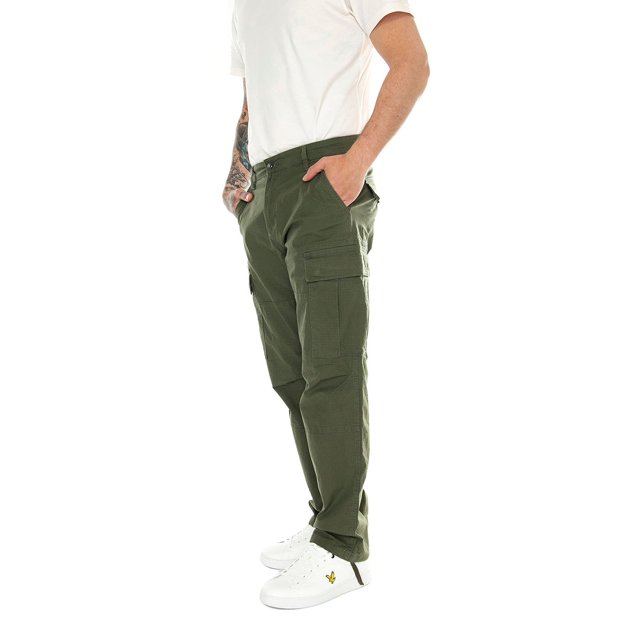 Onsray Life 0020 Ribstop Cargo Noos Olive Night - Pantaloni Uomo Verdi 22028640-Olive Night . ONLY & SONS 