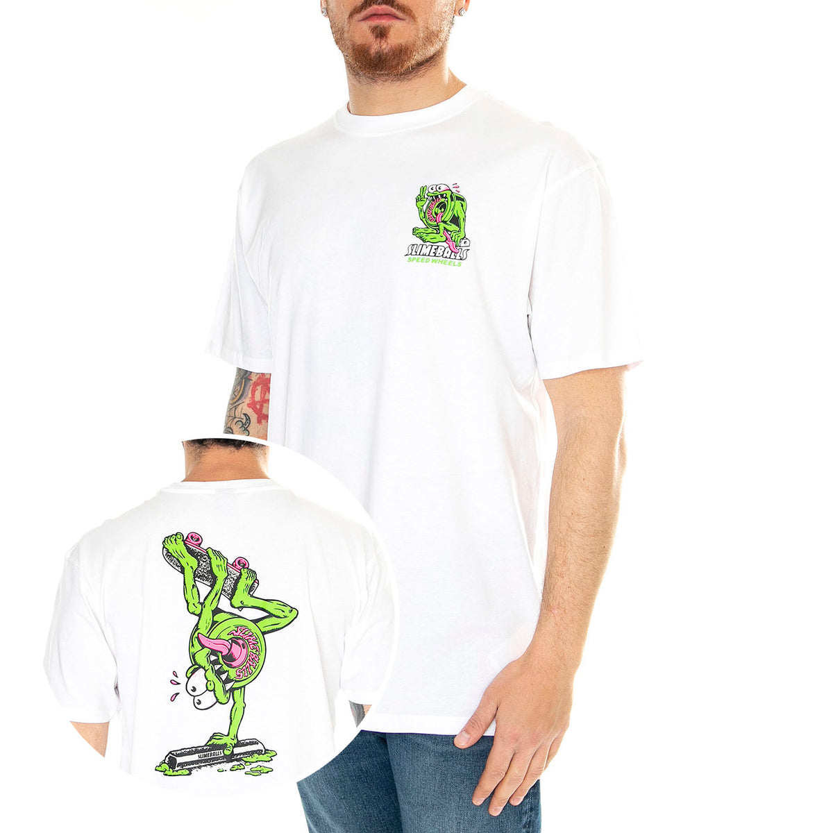 Slimey II White Ts - Maglietta Girocollo Uomo Bianca SCA-TEE-11037 . SANTA CRUZ 
