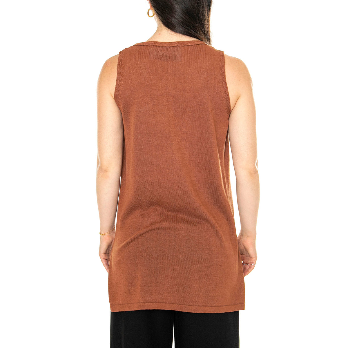 Cárdigan punto tipo chaleco marrón Brown - Cardigan Donna Marrone 41W/10616 . WILD PONY 