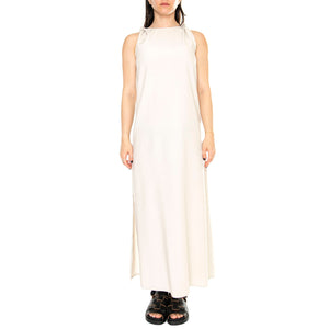 Vestido Largo Satinado Tirantes Blanco - Abito Donna Bianco 41W/11226 . WILD PONY 