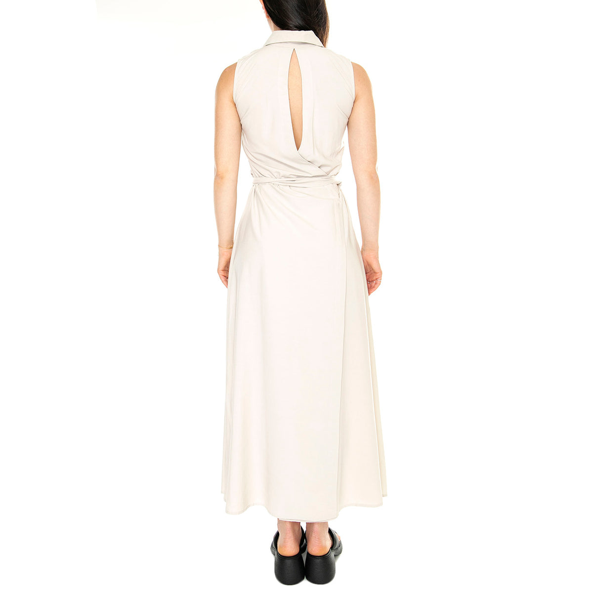Vestido Largo Camisero Blanco - Abito Donna Bianco 41W/11228 . WILD PONY 