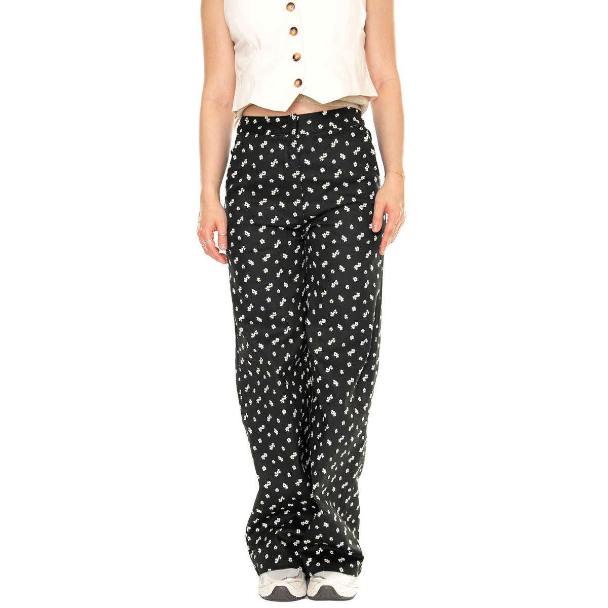 Jeans estampado floral Linum Denim Jeans - Pantaloni Denim Jeans Donna Neri 41W/11251 . WILD PONY 