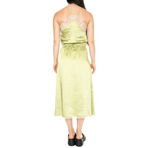 Falda midi satinada encaje verde Green Skirt - Gonna Verde 41W/11286 . WILD PONY 