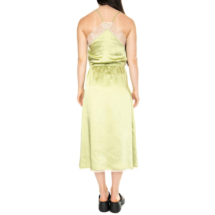 Falda midi satinada encaje verde Green Skirt - Gonna Verde 41W/11286 . WILD PONY 