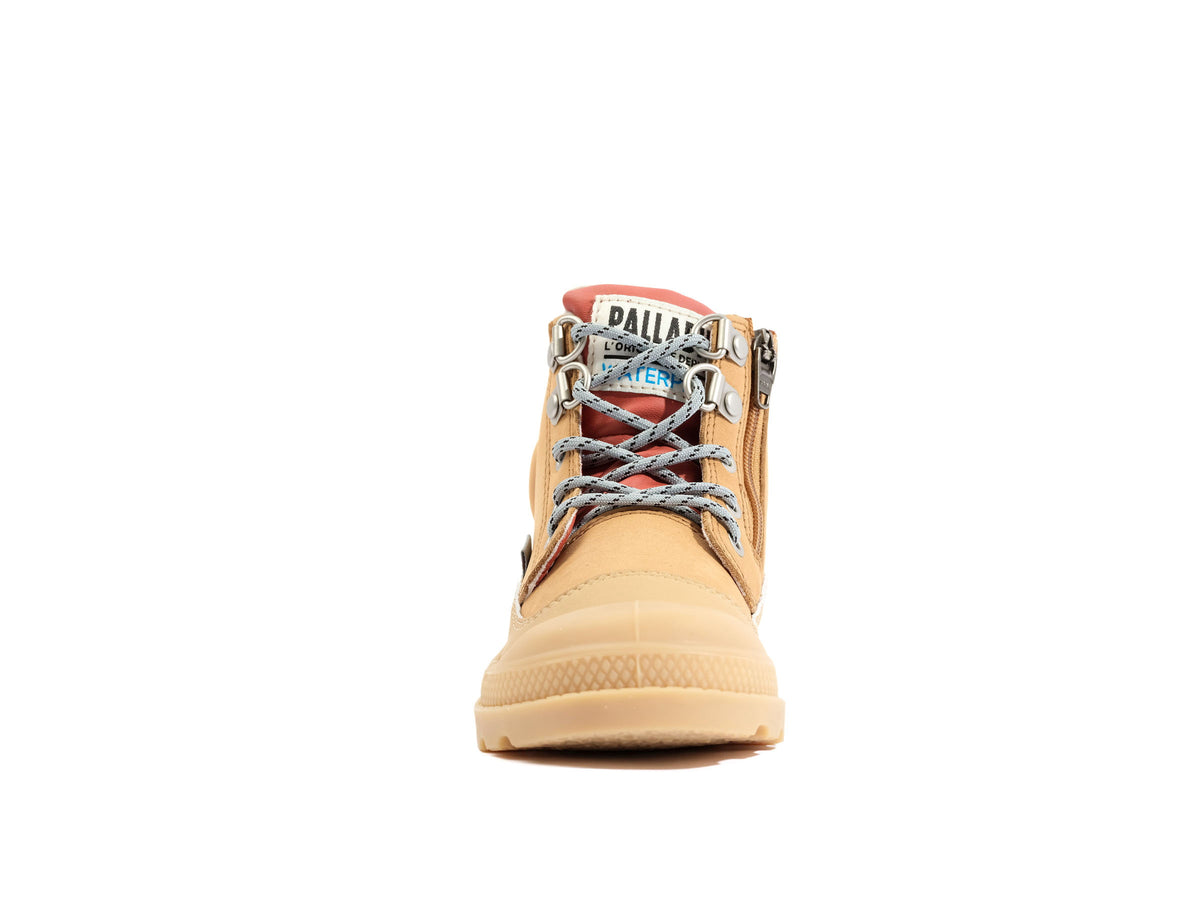 Pampa Hi Cuff Hkr Wp Dear Brown - Scarpe Stringate Profilo Alto Bambini Marroni PAK58891-252-M . PALLADIUM 
