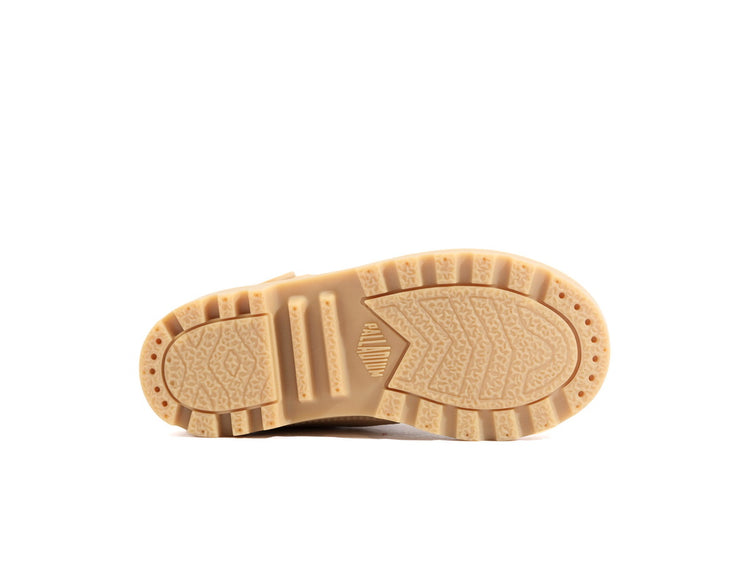 Pampa Hi Cuff Hkr Wp Dear Brown - Scarpe Stringate Profilo Alto Bambini Marroni PAK58891-252-M . PALLADIUM 