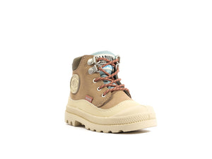 Pampa Hi Cuff Hkr Wp Nude Dust - Scarpe Stringate Profilo Alto Bambini Beige PAK58891-662-M . PALLADIUM 