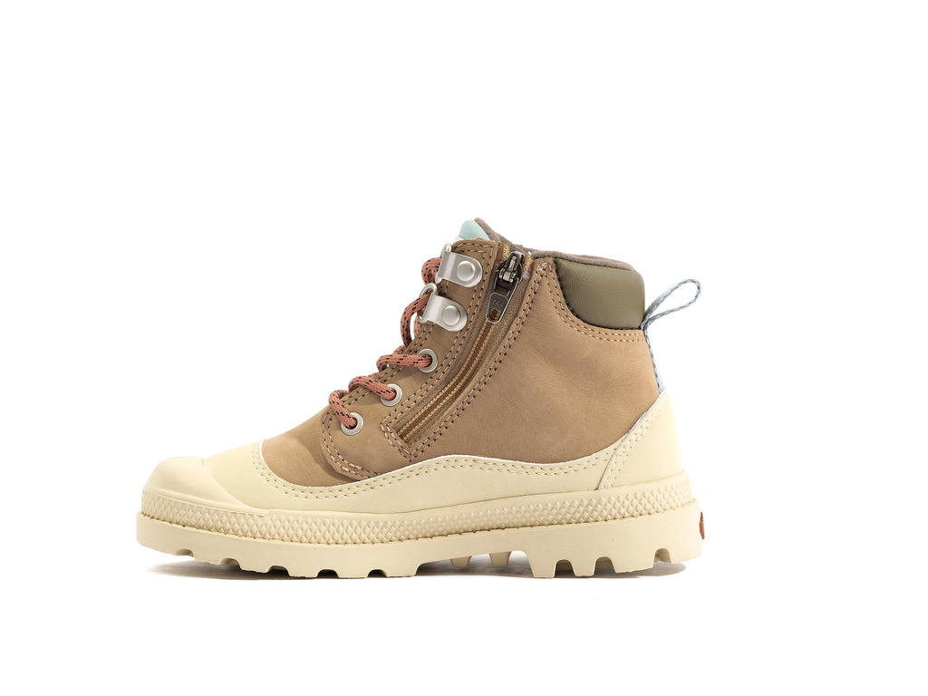 Pampa Hi Cuff Hkr Wp Nude Dust - Scarpe Stringate Profilo Alto Bambini Beige PAK58891-662-M . PALLADIUM 