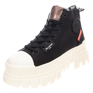 W' Revolt Hi Black / Marshmallow - Scarpe Stringate Profilo Alto Donna Nere PAS97242-016-M . PALLADIUM 