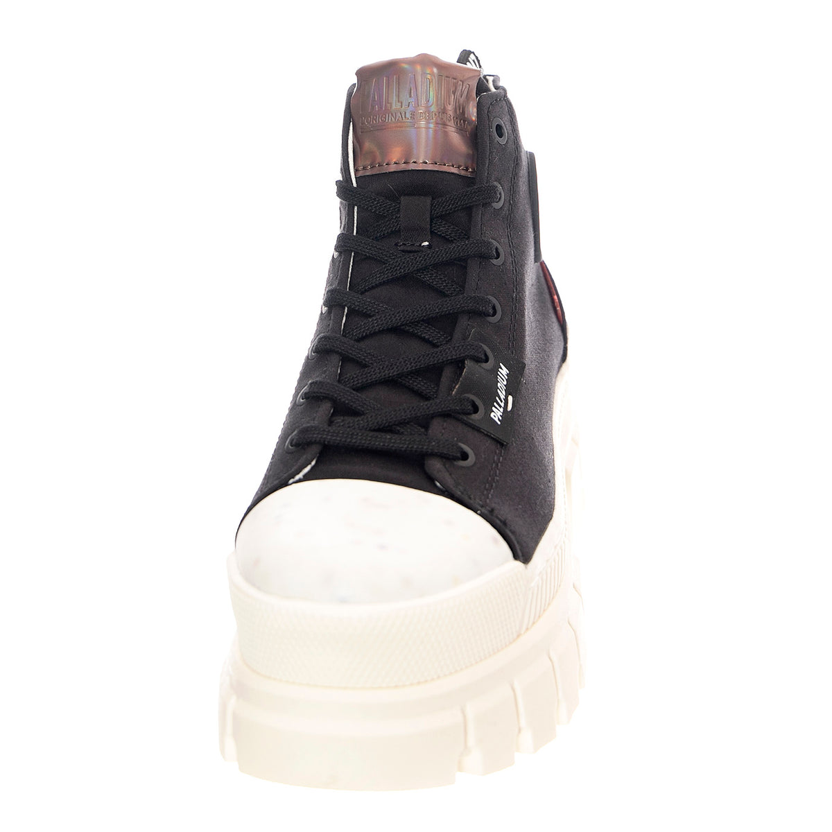 W' Revolt Hi Black / Marshmallow - Scarpe Stringate Profilo Alto Donna Nere PAS97242-016-M . PALLADIUM 