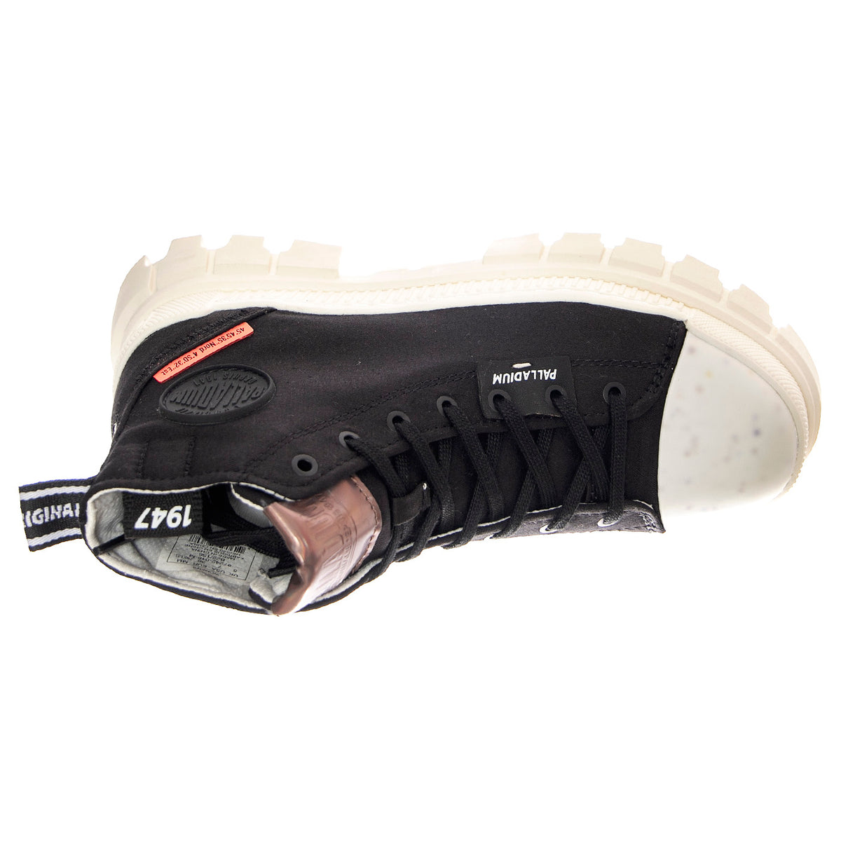 W' Revolt Hi Black / Marshmallow - Scarpe Stringate Profilo Alto Donna Nere PAS97242-016-M . PALLADIUM 
