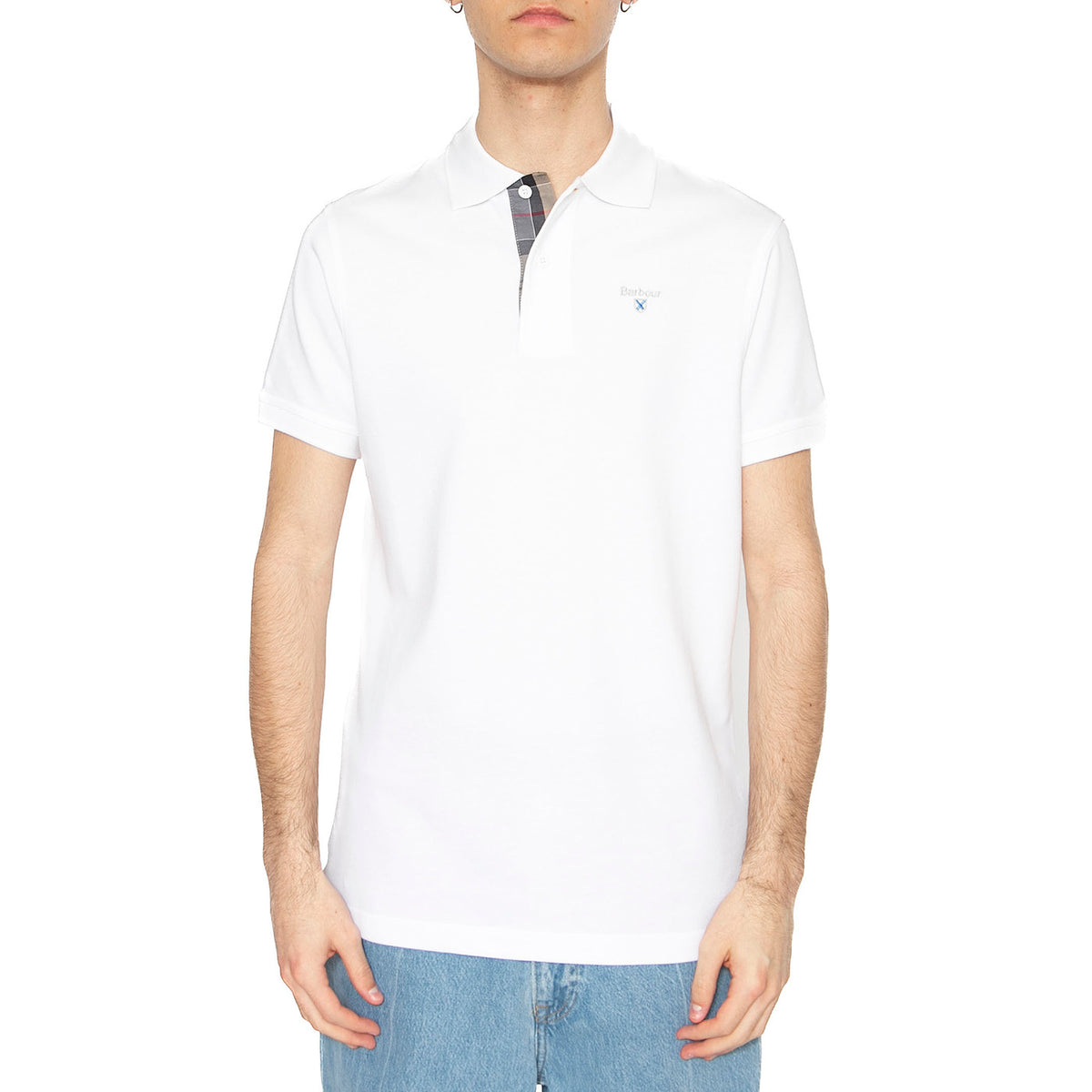 Tartan Piquet Polo White / Dress - Polo Uomo Bianca MML0012-WHITE/DRESS . BARBOUR 