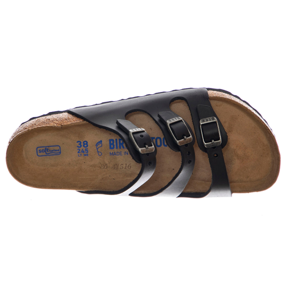 Florida SFB black, Oiled Leather - Sandali Donna Neri 1011445 . BIRKENSTOCK 