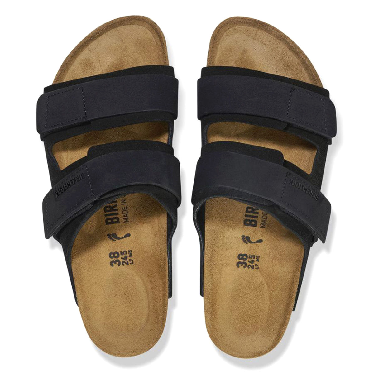 Uji black, Suede Leather/Nubuck - Sandali Uomo Neri 1024832 . BIRKENSTOCK 
