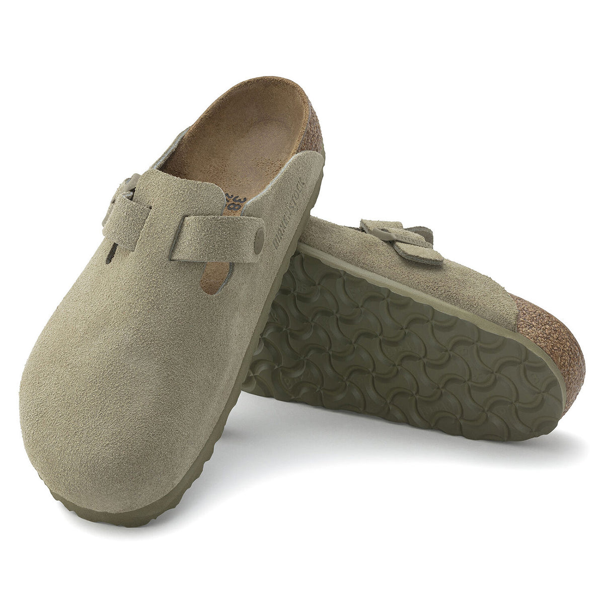 M' Boston Faded Khaki Suede Leather - Sandali Uomo Verdi 1025844 . BIRKENSTOCK 