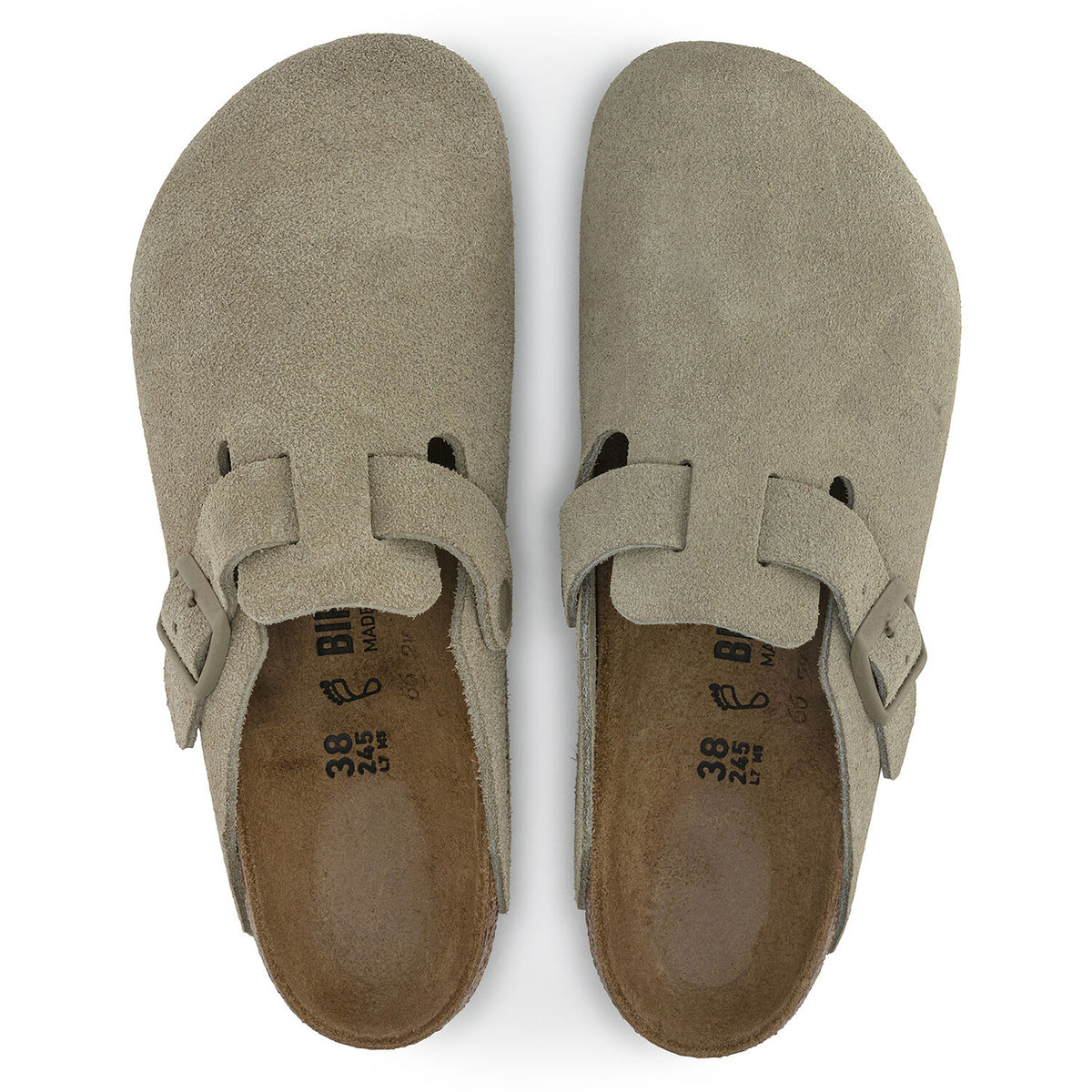 M' Boston Faded Khaki Suede Leather - Sandali Uomo Verdi 1025844 . BIRKENSTOCK 