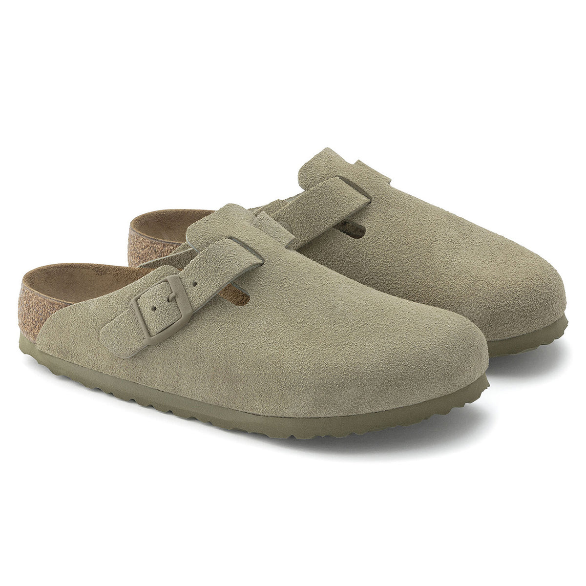 M' Boston Faded Khaki Suede Leather - Sandali Uomo Verdi 1025844 . BIRKENSTOCK 