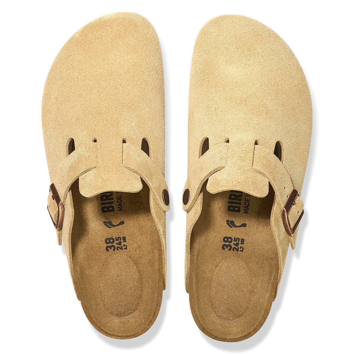 W' Boston Latte Cream, Suede Leather Sandals - Sandali Donna / Uomo Beige 1026164 . BIRKENSTOCK 