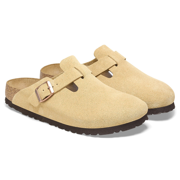 W' Boston Latte Cream, Suede Leather Sandals - Sandali Donna / Uomo Beige 1026164 . BIRKENSTOCK 