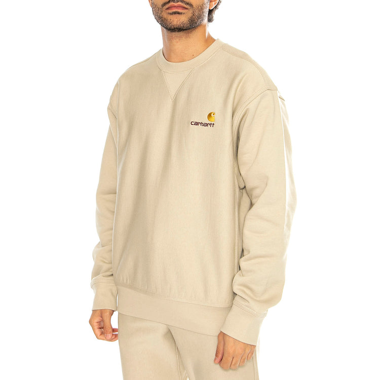 American Script Sweat Fleur De Sel - Felpa Girocollo Uomo Beige I025475.2LPXX . CARHARTT WIP 