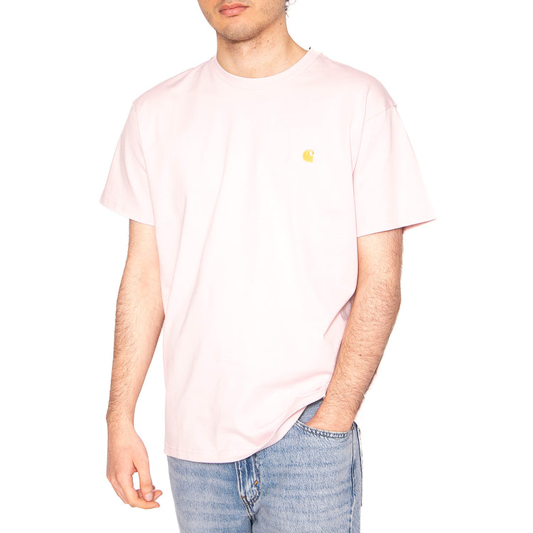 S/S Chase T-Shirt Air Pink / Gold - Maglietta Girocollo Uomo Rosa I026391.2VAXX . CARHARTT WIP 