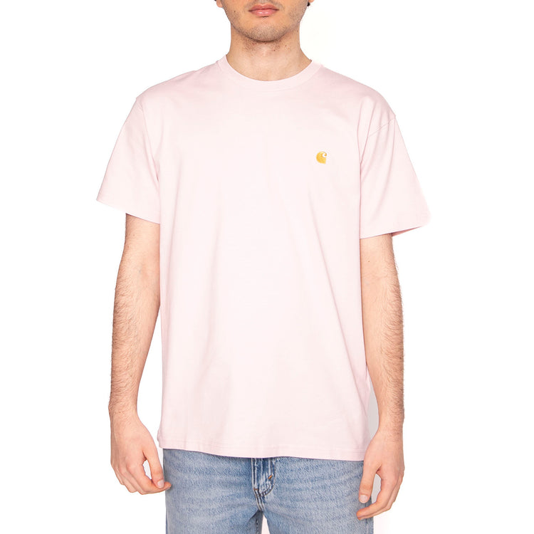 S/S Chase T-Shirt Air Pink / Gold - Maglietta Girocollo Uomo Rosa I026391.2VAXX . CARHARTT WIP 