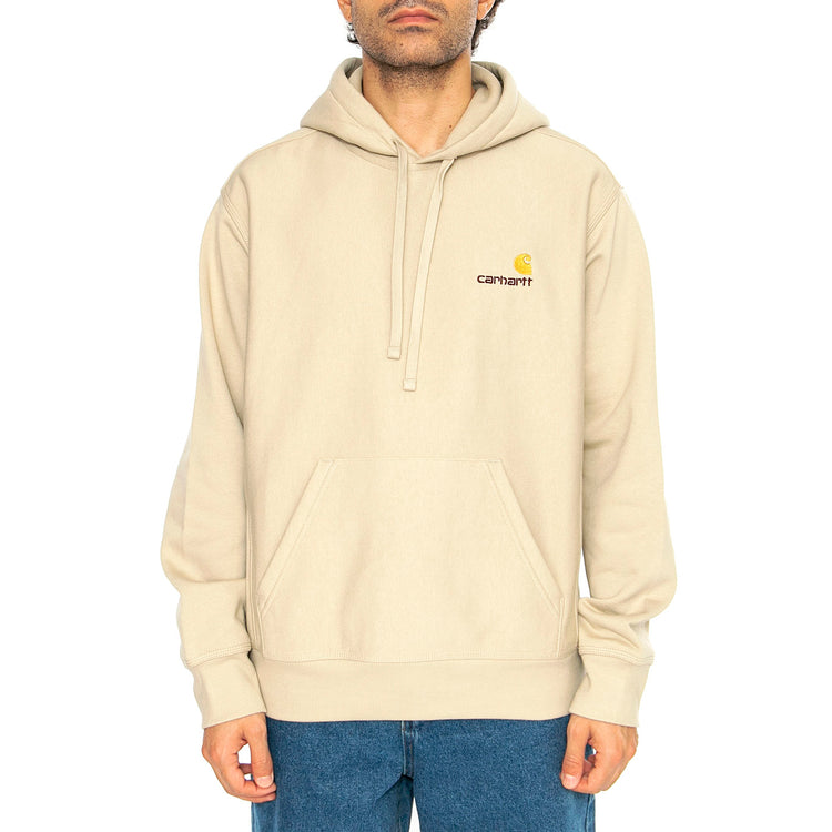 Hooded American Script Sweat Fleur De Sel - Felpa con Cappuccio Uomo Beige I028279.2LPXX . CARHARTT WIP 