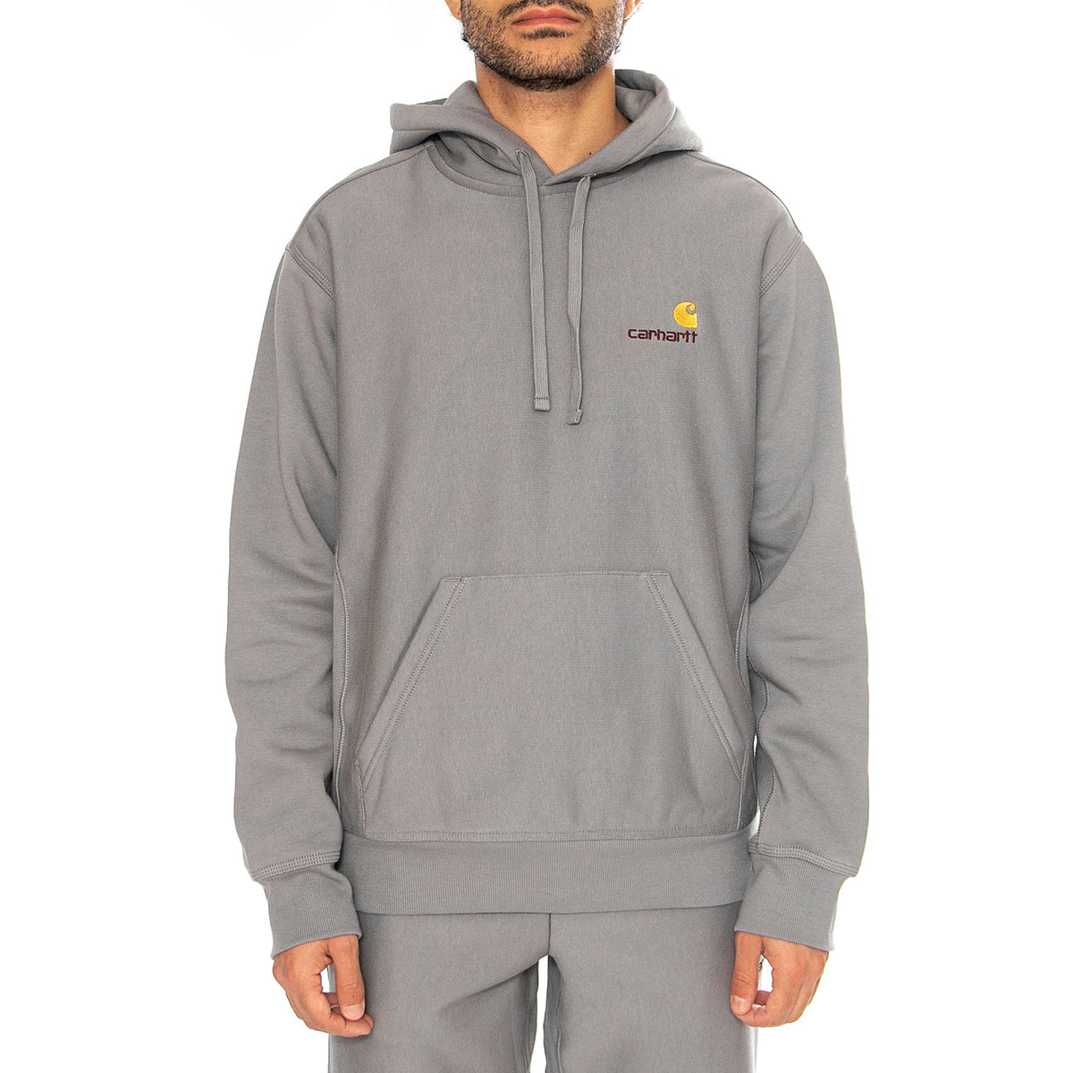 Hooded American Script Sweat Yosemite - Felpa con Cappuccio Uomo Grigia I028279.2LRXX . CARHARTT WIP 