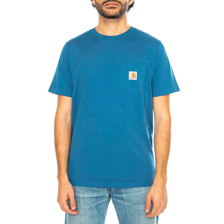S/S Pocket T-Shirt Sodalite - Maglietta Girocollo Uomo Blu I030434.2LZXX . CARHARTT WIP 