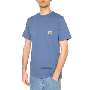 S/S Pocket T-Shirt Blue Iris - Maglietta Girocollo Uomo Blu I030434.976XX . CARHARTT WIP 
