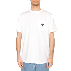 S/S Pocket Heart T-Shirt White / Black - Maglietta Girocollo Uomo Bianca I032128.00AXX . CARHARTT WIP 
