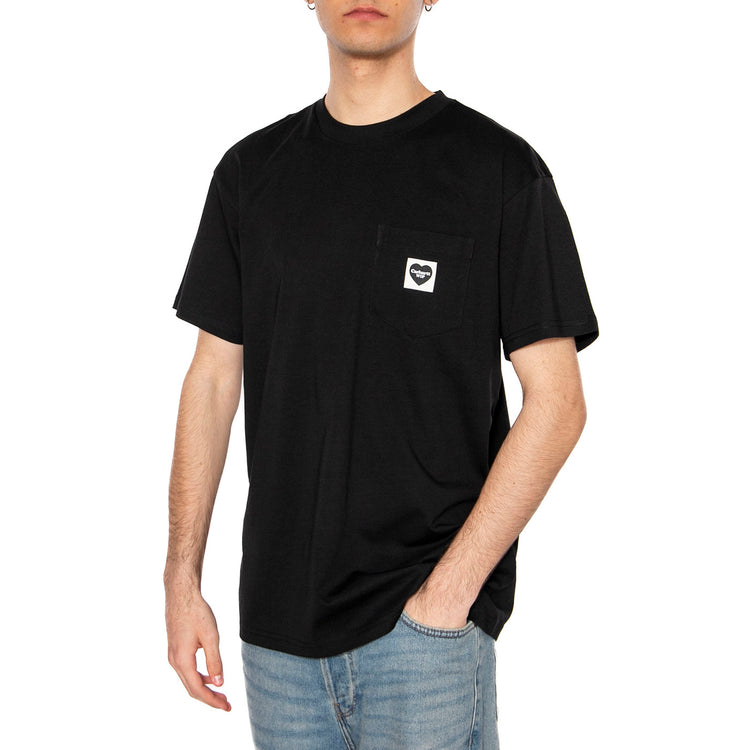 S/S Pocket Heart T-Shirt Black / Black - Maglietta Girocollo Uomo Nera I032128.00EXX . CARHARTT WIP 