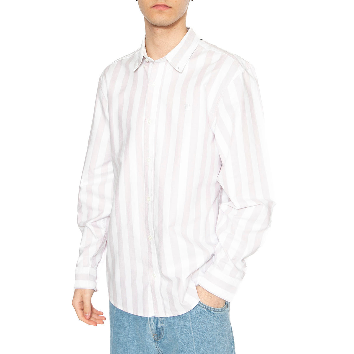 L/S Dillion Shirt Dillion Stripe, Hortensia / White - Camicia Uomo Multicolore I033027.2SNXX . CARHARTT WIP 