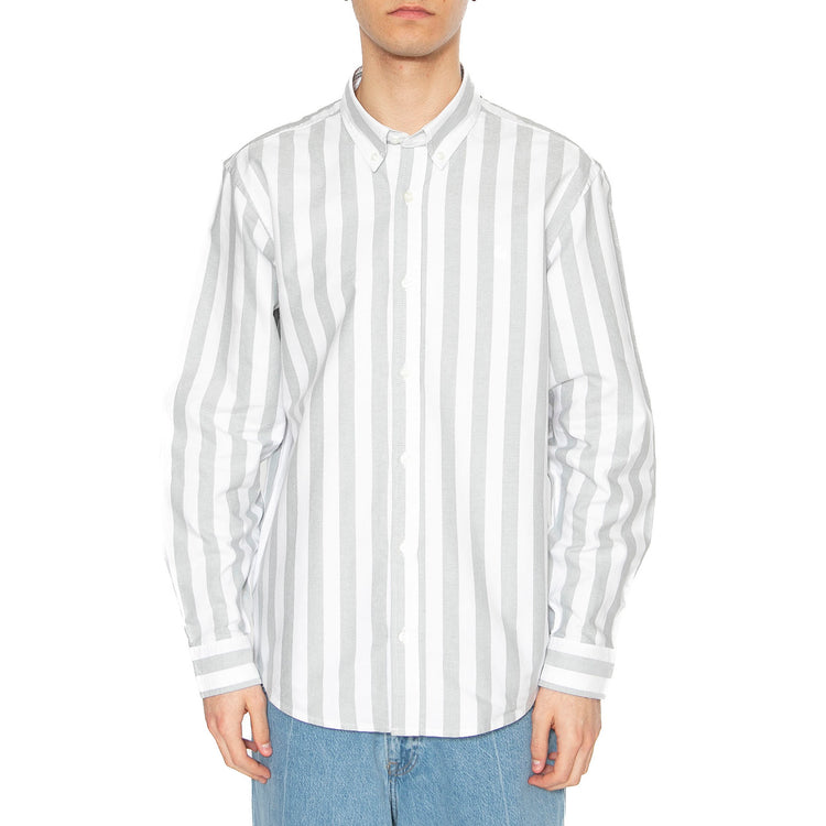 L/S Dillion Shirt Dillion Stripe, Park / White - Camicia Uomo Multicolore I033027.2SOXX . CARHARTT WIP 