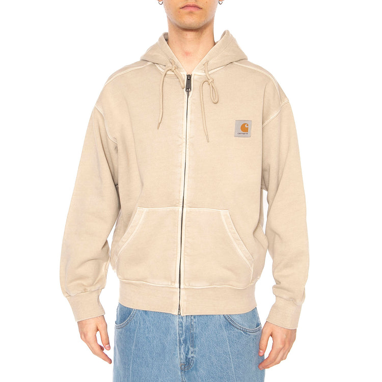 Hooded Nelson Jacket Fleur De Sel -  Felpa con Cappuccio e Zip Uomo Beige I033064.2LPGD . CARHARTT WIP 