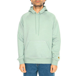 Hooded Chase Sweat Frosted Green / Gold - Felpa con Cappuccio Uomo Verde I033661.2O2XX . CARHARTT WIP 