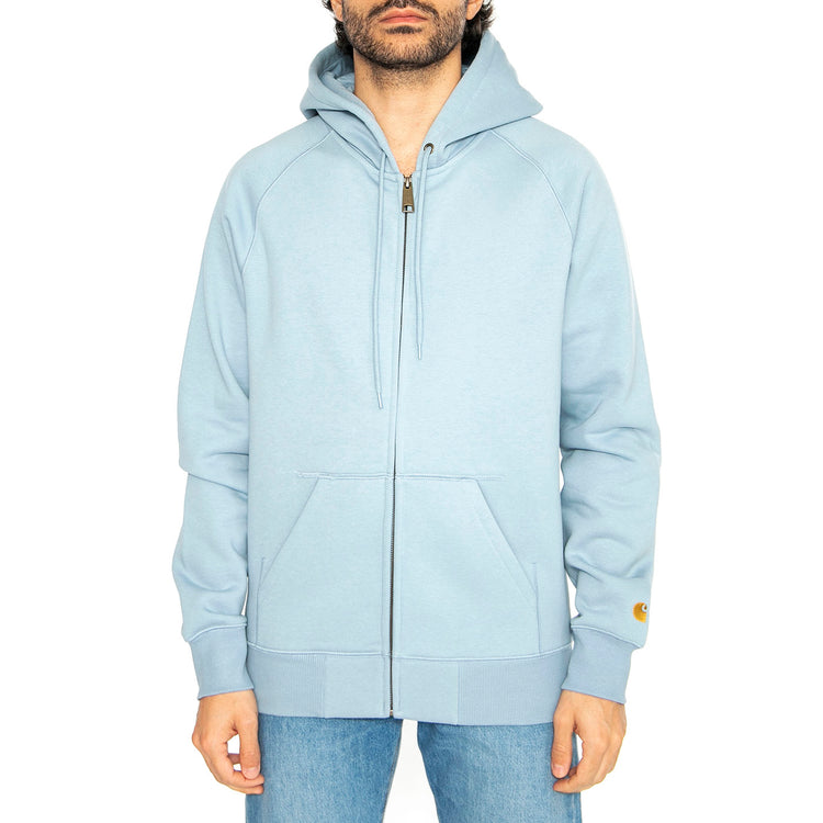 Hooded Chase Jacket Frosted Blue / Gold - Felpa con Cappuccio Uomo Blu I033664.2MYXX . CARHARTT WIP 